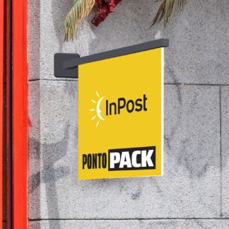 Bandeira com suporte saliente